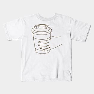 Coffee Date - Brown Kids T-Shirt